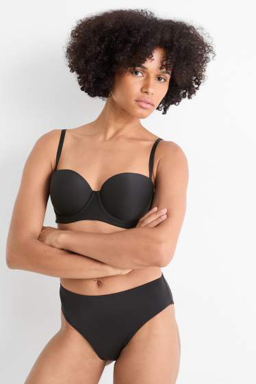 Women - Multiway bra - BALCONETTE - padded - LYCRA® - black