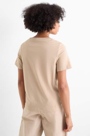 Damen - T-Shirt - Regular Fit - beige