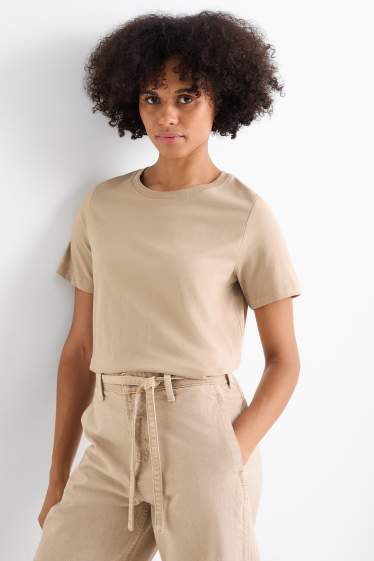 Damen - T-Shirt - Regular Fit - beige