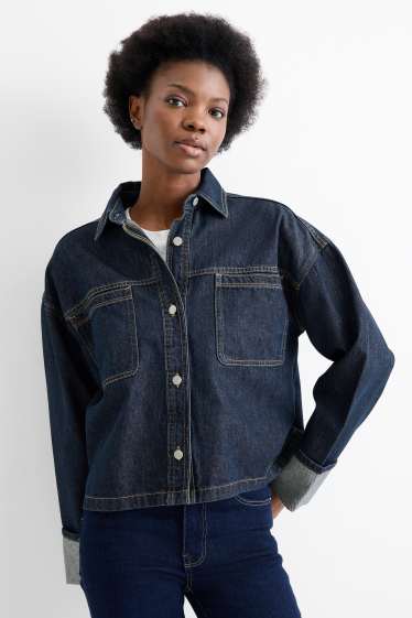 Femmes - Veste-chemise en jean - bleu foncé