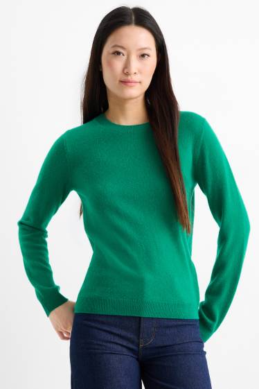 Damen - Kaschmir-Pullover - grün