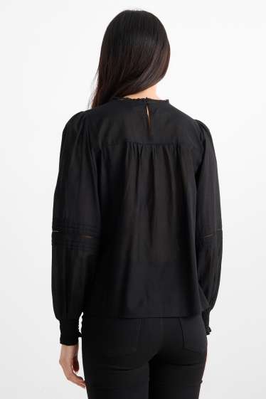 Dona - Brusa - brodat anglès - negre