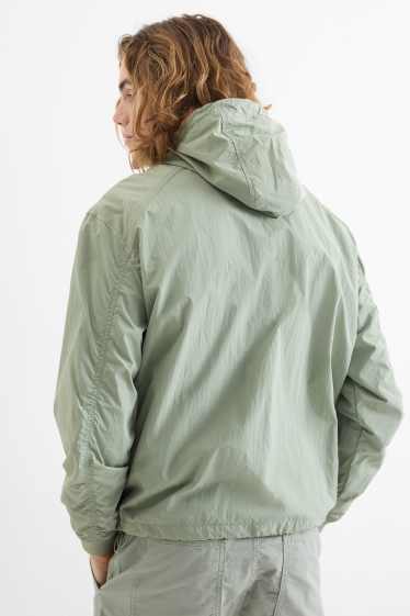 Herren - Jacke mit Kapuze - wasserabweisend - dunkelgrün