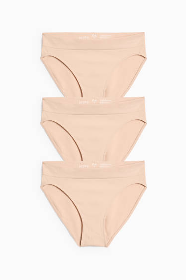 Damen - Multipack 3er - Slip - seamless - beige