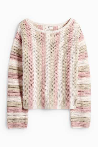 Dona - Jersei - de ratlles - rosa/beix