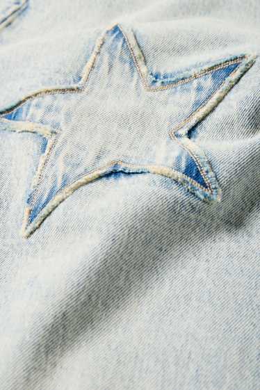 Kinder Mädchen - Stern - Wide Leg Jeans - helljeansblau