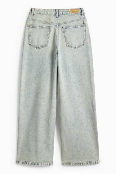 Kinder Mädchen - Stern - Wide Leg Jeans - helljeansblau