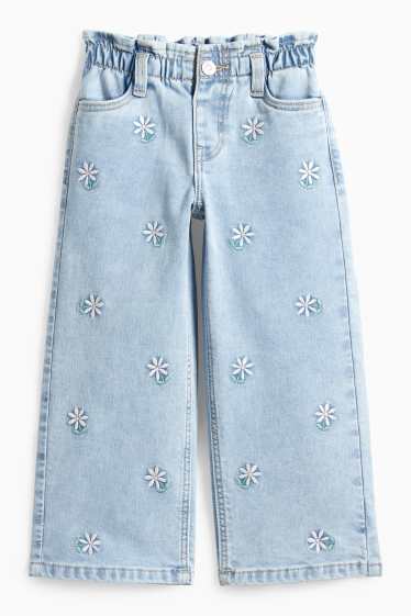 Copii - Fete - Floare - relaxed jeans - LYCRA® - denim-albastru deschis