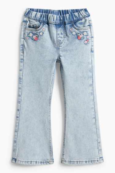 Kinder Mädchen - Blume - Flared Jeans - LYCRA® - helljeansblau