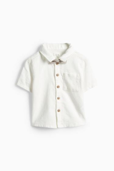 Baby Boys - Baby outfit with braces - 3 piece - formal - white / beige