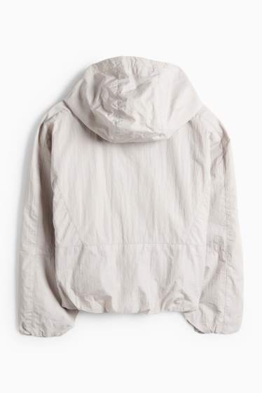 Kinder Mädchen - Jacke mit Kapuze - wasserabweisend - hellgrau