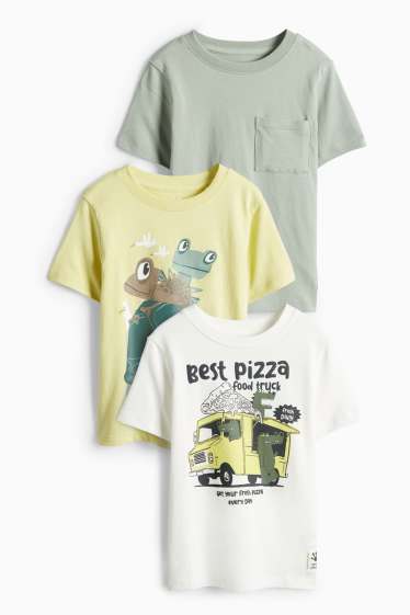 Children Boys - Short-sleeved top - white / green