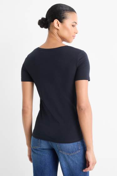 Dámské - Tričko - slim fit - tmavomodrá