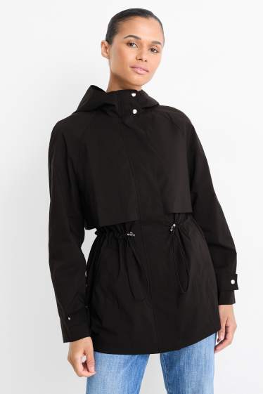 Damen - Jacke mit Kapuze - schwarz