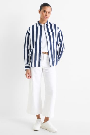 Dona - Wide Leg Jeans amb cinturó - mid waist - blanc