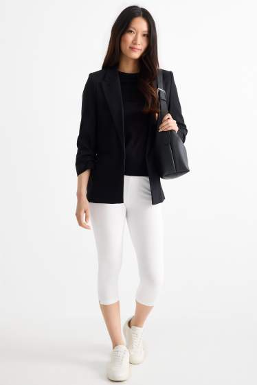 Damen - Multipack 2er - Capri-Leggings - schwarz / weiß