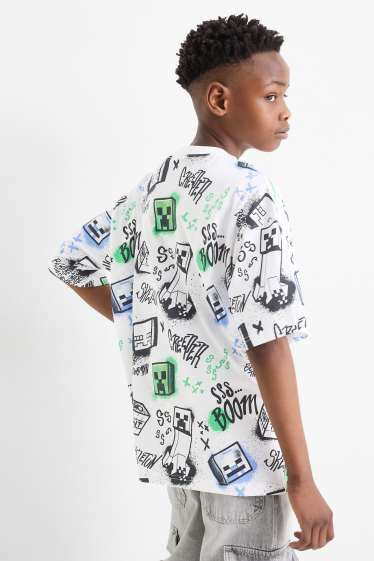 Kinder Buben - Minecraft - Kurzarmshirt - weiß