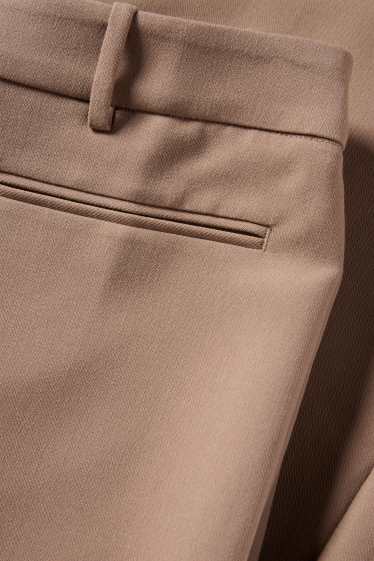 Damen - Business-Hose - Mid Waist - Wide Leg - hellbraun