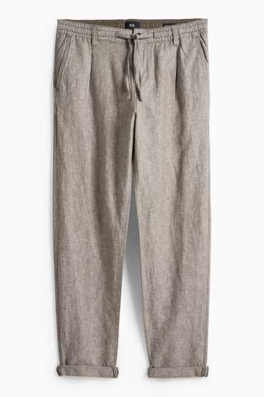 Men - Chinos - tapered fit - linen blend - beige