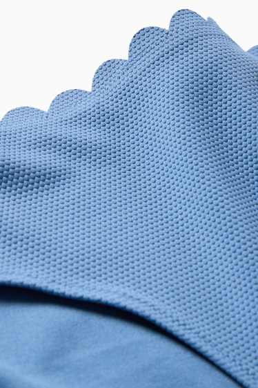 Donna - Slip bikini - vita media - LYCRA® XTRA LIFE™ - tessuto tramato - blu