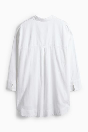 Femei - Bluză - amestec de in - alb