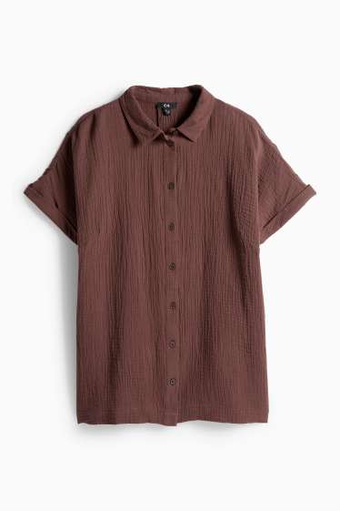 Dona - Brusa de mussolina - marró