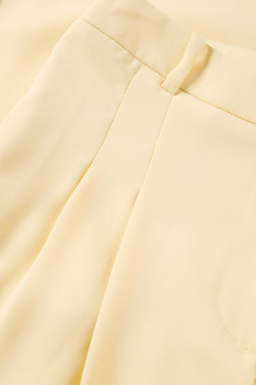 Femmes - Pantalon de bureau - mid waist - straight leg - jaune clair