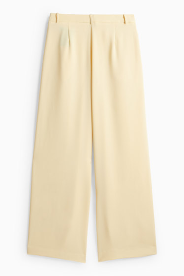 Femmes - Pantalon de bureau - mid waist - straight leg - jaune clair