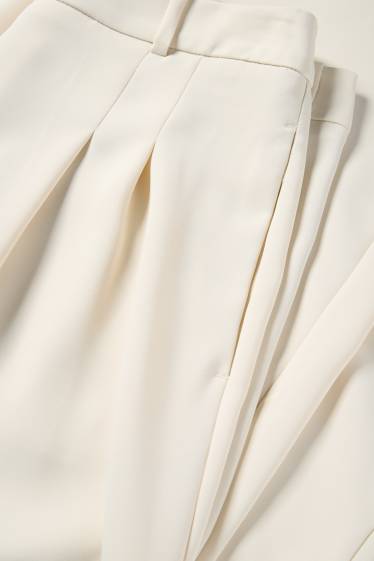 Dames - Business-broek - mid waist - straight leg - crème wit