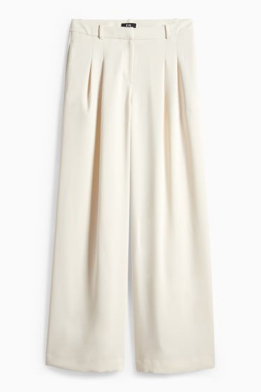 Dames - Business-broek - mid waist - straight leg - crème wit