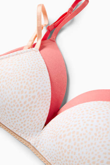 Children Girls - Multipack of 2 - non-wired bra - padded - white / orange