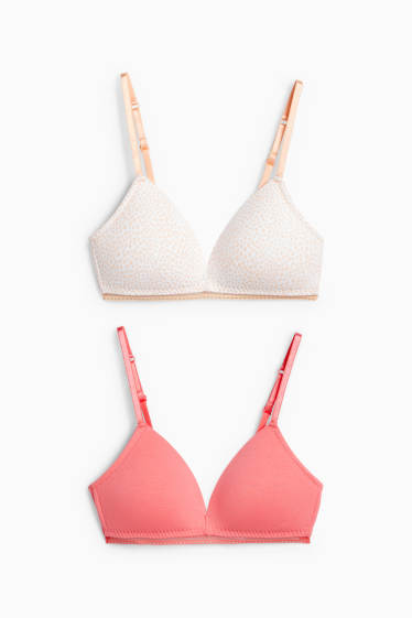 Children Girls - Multipack of 2 - non-wired bra - padded - white / orange