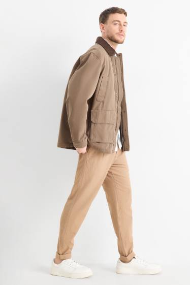 Men - Chinos - tapered fit - linen blend - beige
