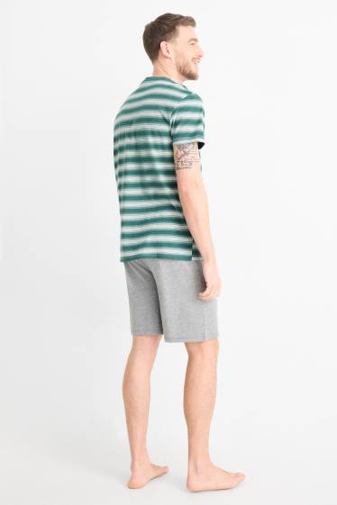 Men - Short pyjamas - gray / rgreen