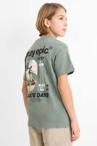 Kinder Buben - Skater - Kurzarmshirt - grün