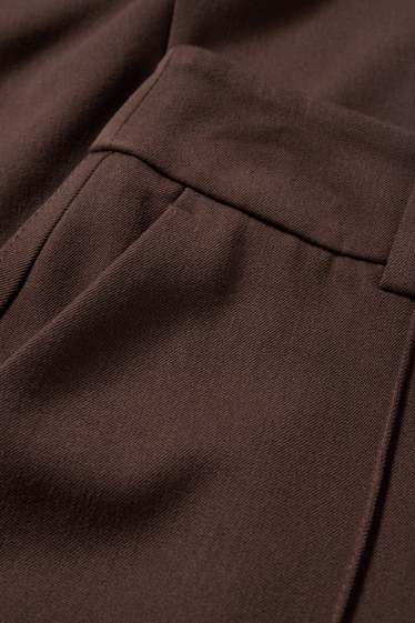 Dames - Pantalon - mid waist - flared - donkerbruin