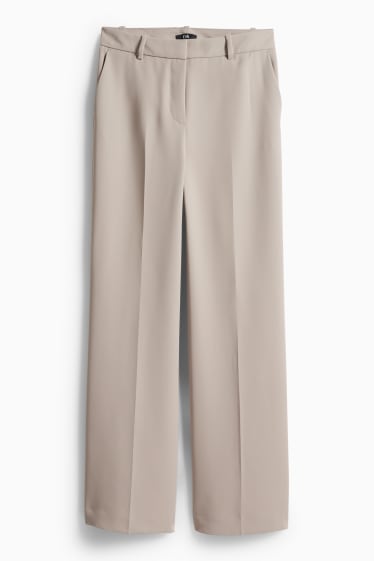 Femmes - Pantalon de bureau - mid waist - wide leg - taupe