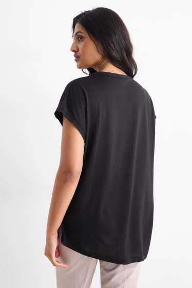 Damen - T-Shirt - Regular Fit - schwarz