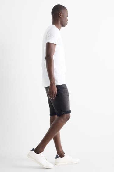 Men - Denim shorts - Flex jog denim - LYCRA® - black