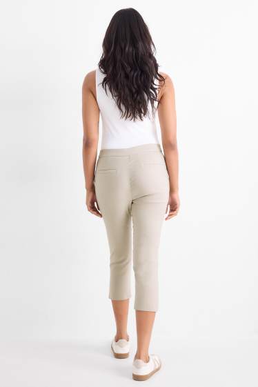 Dona - Pantalons capri - mid waist - slim fit - beix