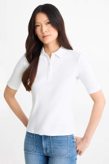 Donna - Polo - regular fit - a righe - bianco