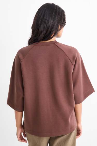 Donna - Felpa oversize - marrone scuro