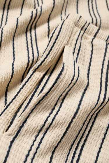 Kinder Mädchen - Jersey-Hose - gestreift - beige