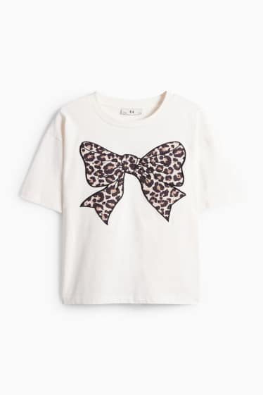 Bambine - Fiocco - maglia a maniche corte - bianco crema