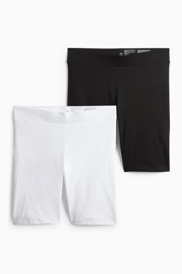 Women - Multipack of 2 - biker shorts - white / black