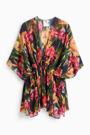 Damen - Kimono - geblümt - bunt