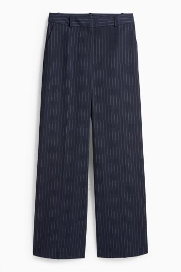 Dona - Pantalons formals - mid waist - relaxed fit - ratlla diplomàtica - blau fosc