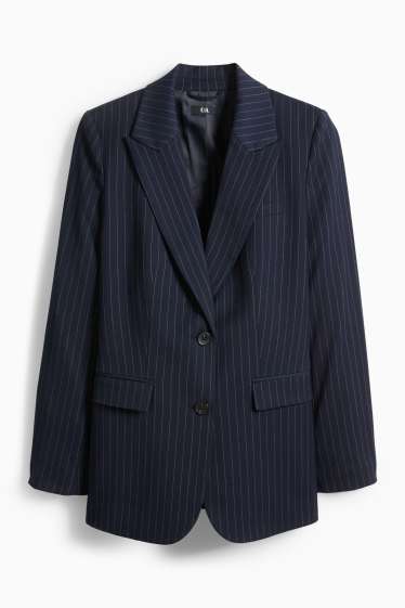 Dona - Blazer llarg - regular fit - ratlla diplomàtica - blau fosc