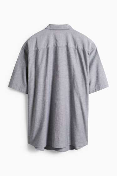 Heren - Overhemd - regular fit - button down - grijs