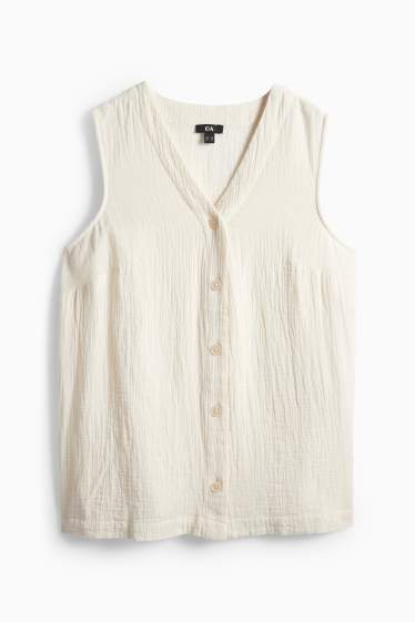 Damen - Top - cremefarben